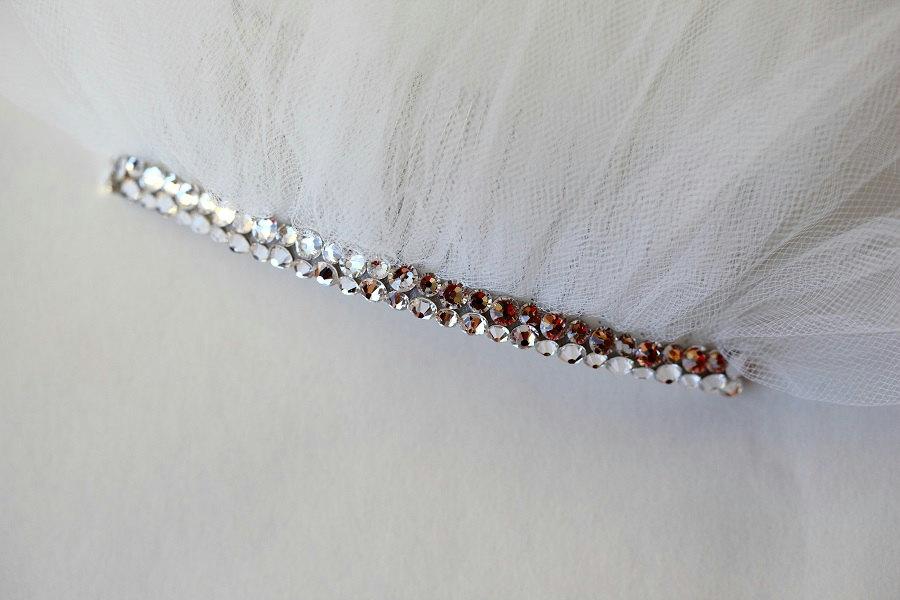 Wedding - Add cluster swarovski crystals to veil - VEIL SOLD SEPARATELY