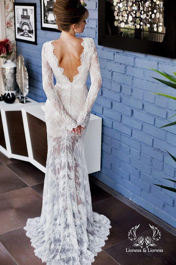 زفاف - Wedding Dress, Long Sleeve Wedding Dress, Lace Wedding Dress, Unique Wedding Dress