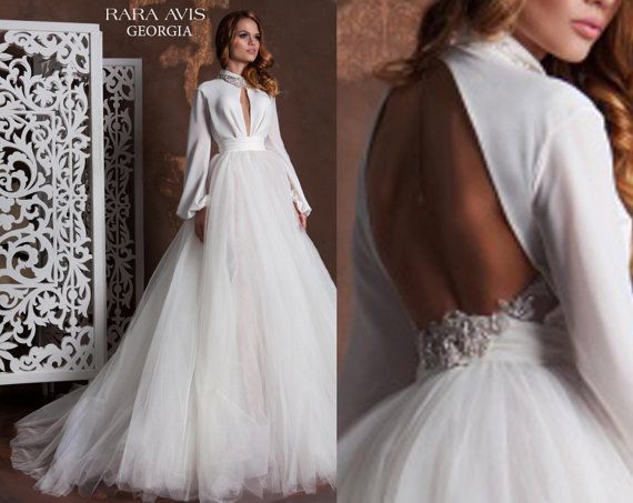 Hochzeit - Unique Wedding Dress GEORGIA, Bohemian Wedding Dress, Tulle Wedding Dress, Ball Gown Wedding Dress, The Princess Bride, Bride Dress