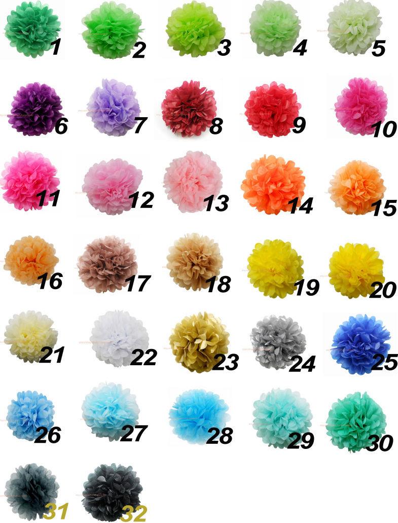 Mariage - 20 Tissue Paper Pom Poms Decoration * Hanging Pom Poms CHOOSE YOUR COLORS Wedding Birthday Baby Shower Party decoration