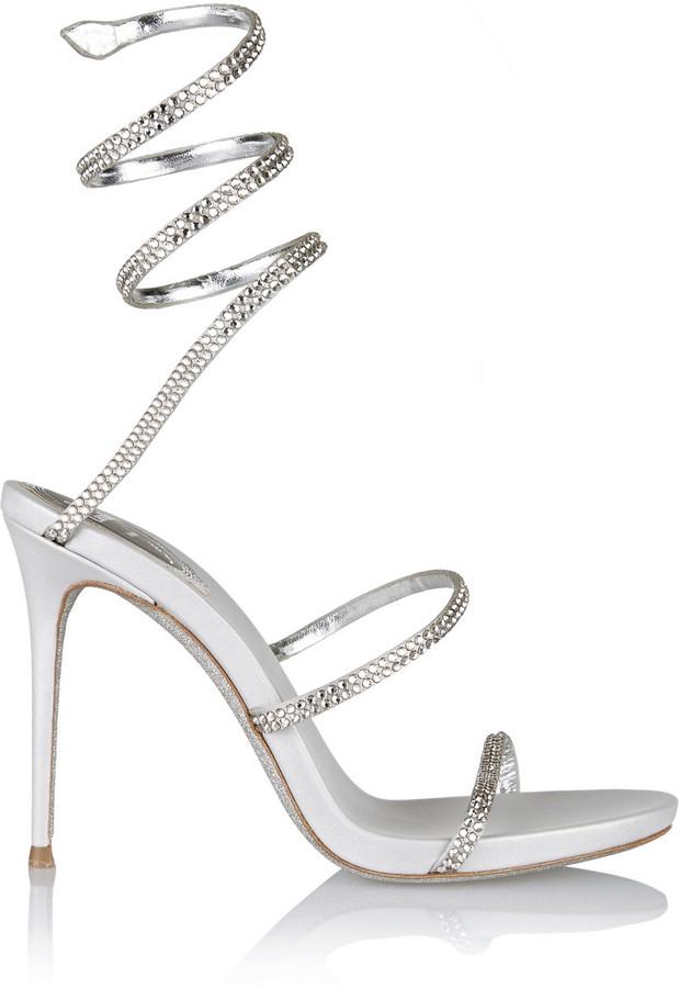 Wedding - René Caovilla Crystal-Embellished Satin Sandals