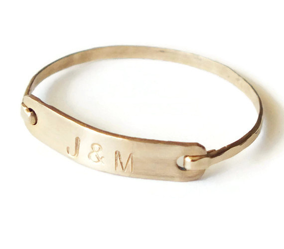 زفاف - Personalized Gold Ring - Sweetheart Ring - Wedding Band - Initial Gold Filled or Sterling Monogram Ring - Gold Bar Ring - ID Ring