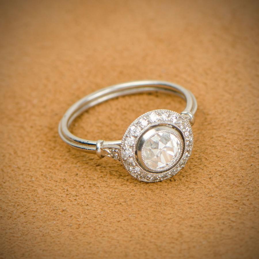 Mariage - Vintage Engagement Rings - 1.10ct Old European Cut Diamond.