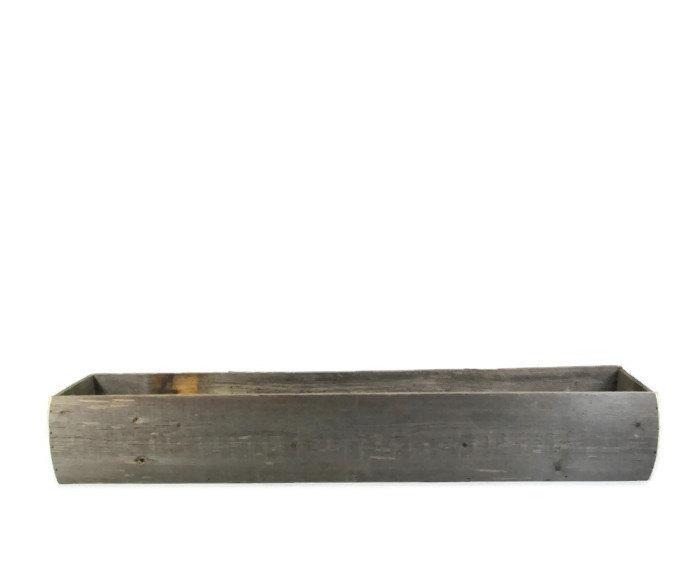 زفاف - Long Centerpiece Box For Rustic Wedding Table Decor Made from Reclaimed Wood 24in