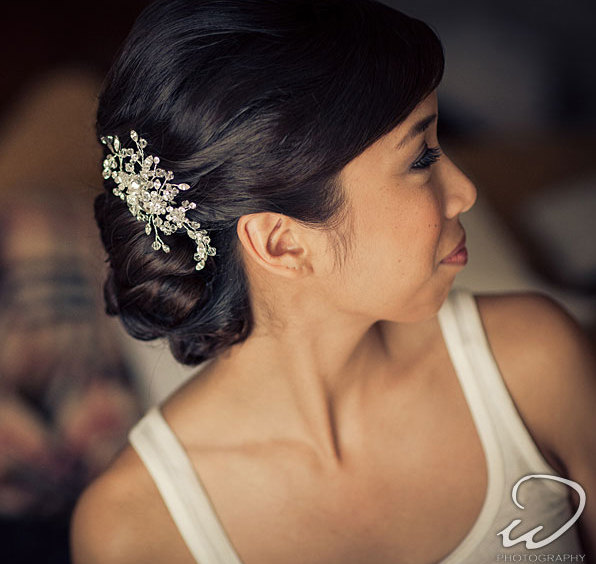 زفاف - Wedding Hair Comb with Swarovski Crystal Rhinestones Bridal Headpiece