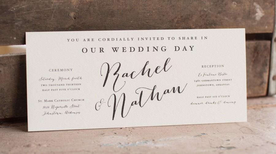 Mariage - The Rachel Wedding Invitation, Rustic Wedding Invitation, Calligraphy Wedding Invitation, vintage wedding invitation, eco friendly wedding
