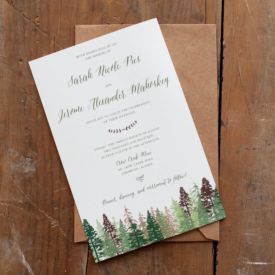 Hochzeit - Wedding Invitation, Tree Wedding Invitation, Mountain Wedding Invitation, rustic wedding invitation, wedding invitation, trees  - The Katie