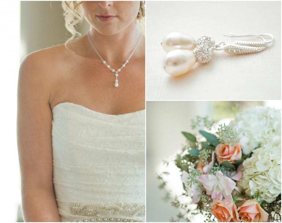زفاف - Bridal Jewelry SET, Wedding Necklace SET, Bridal Necklace and Earrings Set
