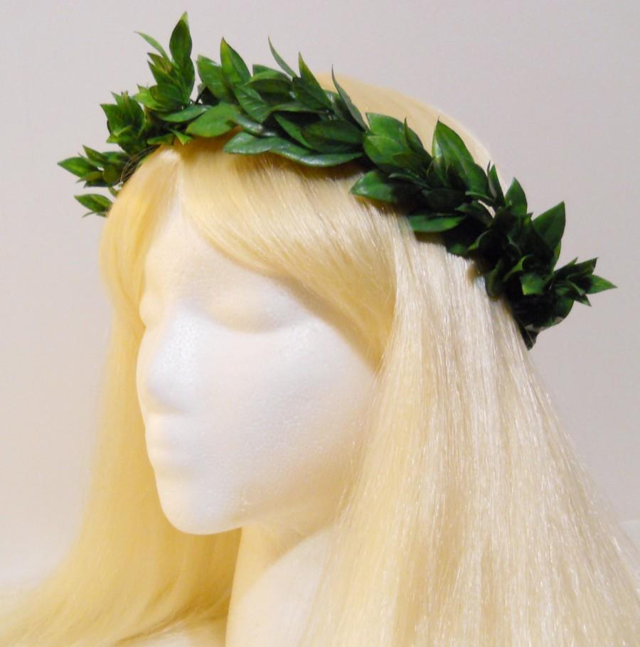 Свадьба - Green Leaf Crown for a Greek, Roman Goddess, Laurel Wreath, Headpiece, Grecian, Athena, Toga, Leaf Hair Garland, Greek God, Man, Woman, Girl