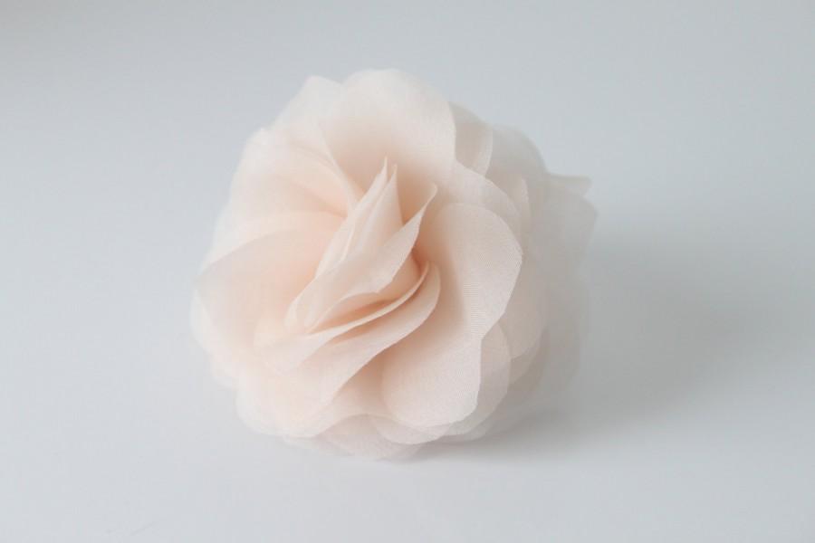 Mariage - Bridal Hair Flower, Silk Organza Hair Flower, Silk Hair Flower, White, Off White, Ivory, Blush Pink, Champagne-Style No.325