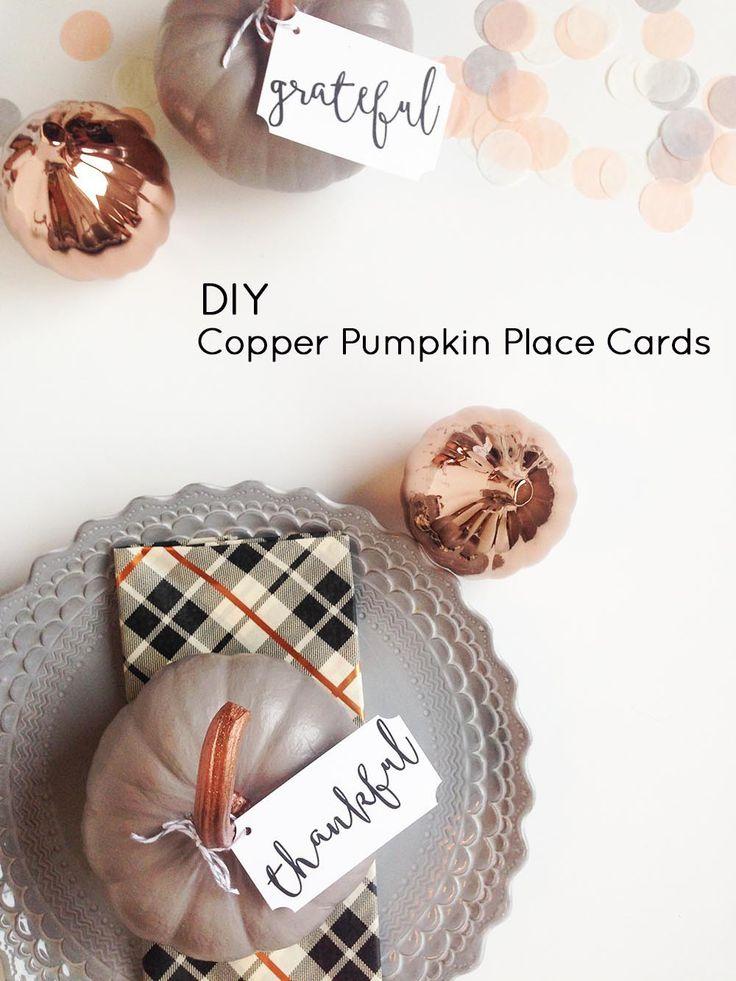 Hochzeit - Copper Pumpkin Place Cards