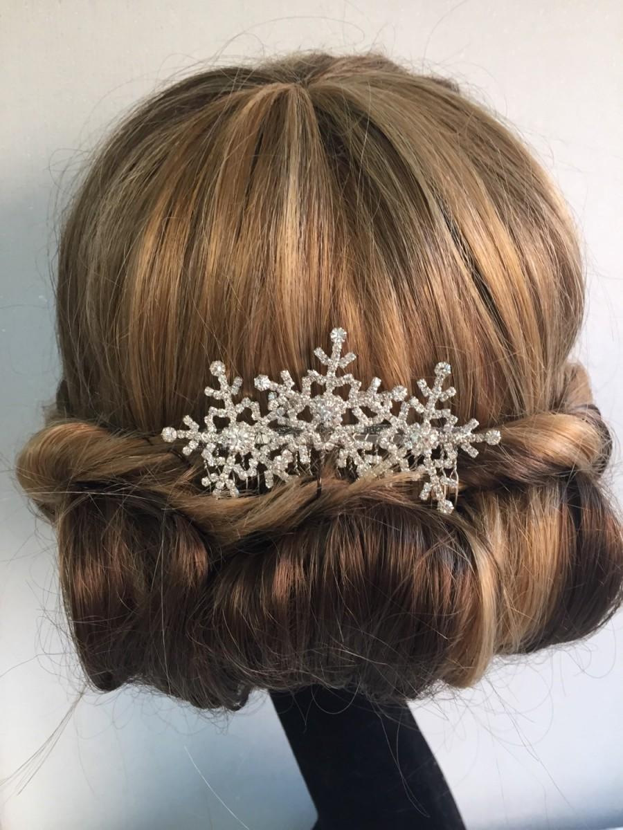 Mariage - Winter snowflake hair comb -Wedding hair comb -  Bridal hair accessories - party headpiece.