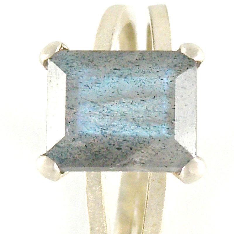 Wedding - Labradorite Engagement Ring , Labradorite Sterling Silver Ring , Emerald Cut Ring , Faceted Gemstone Ring , Labradorite Ring - MADE TO ORDER