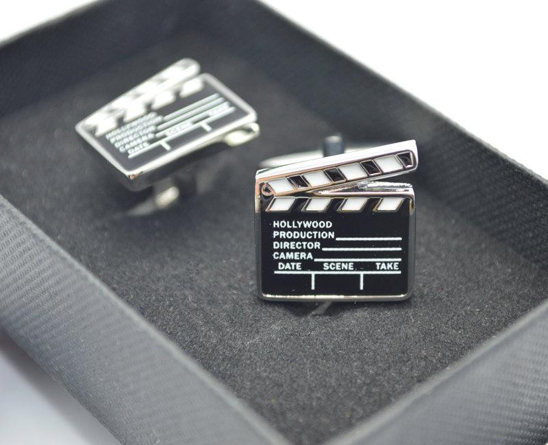 Свадьба - Hollywood, movie action clapper, TV film director producer cufflinks, film lover, novelty, Father's day, birthday, Christmas gift. UK seller