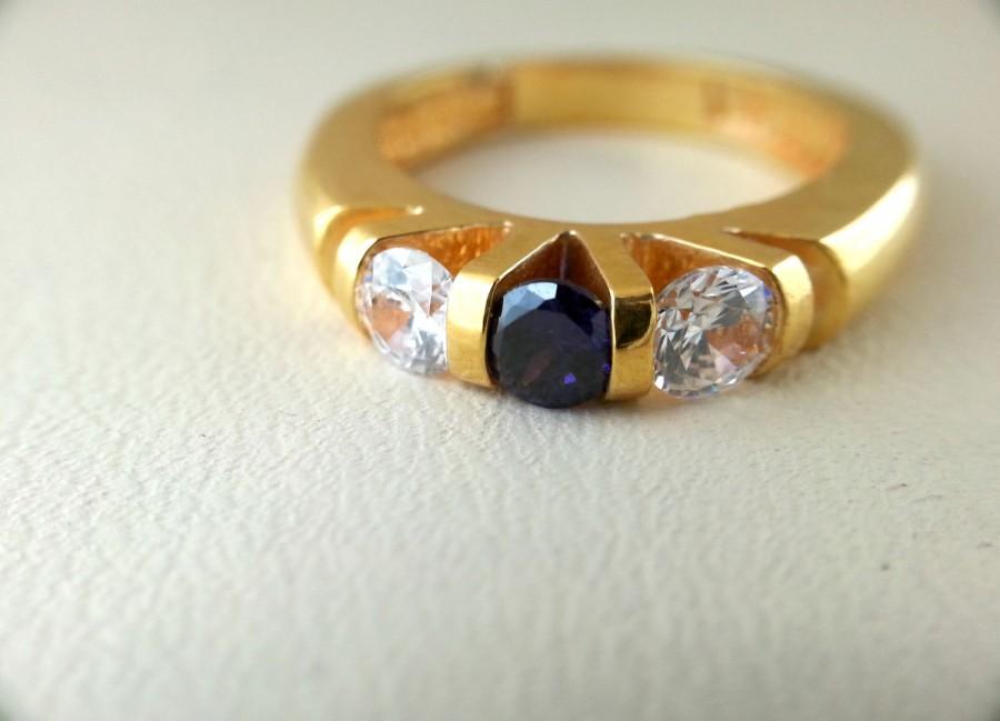 زفاف - Triple Stone Filled Ring -  Birthstone Ring - Personalized Ring - Dainty Ring - Couple Ring - Couples Rings - Birthstone Ring