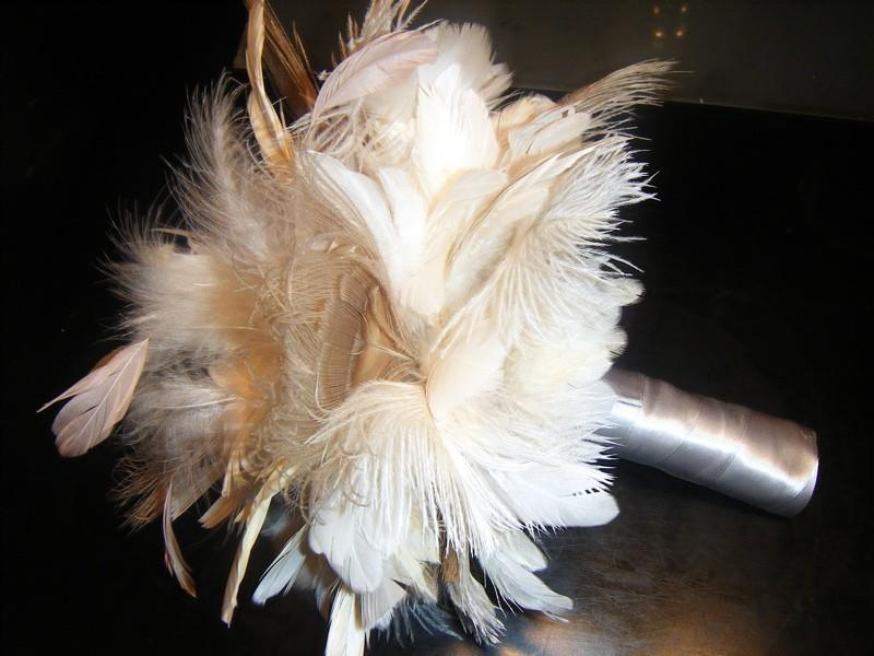 Wedding - Feather and Rhinestone Bouquet Made to Order for you