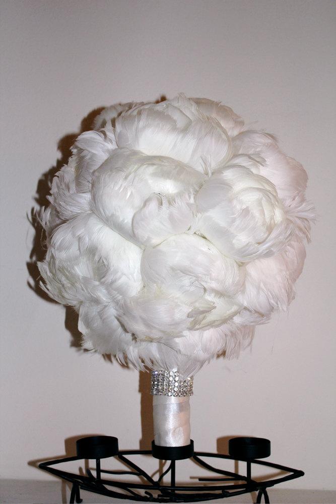 Mariage - Extra Large All Peony Feather Bridal Bouquet - made to order for YOU