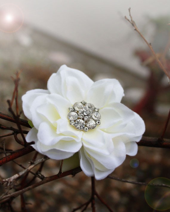 زفاف - Bridal hair clip for Wedding, flower hair clips, bridal hair flower, fascinator