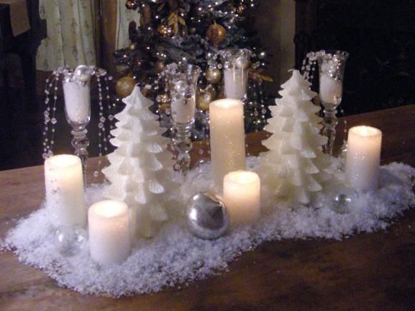 Hochzeit - How To Create A Snowy Candle Centerpiece