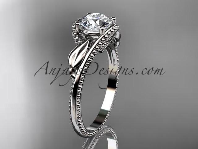 Hochzeit - Unique 14kt white gold engagement ring ADLR322