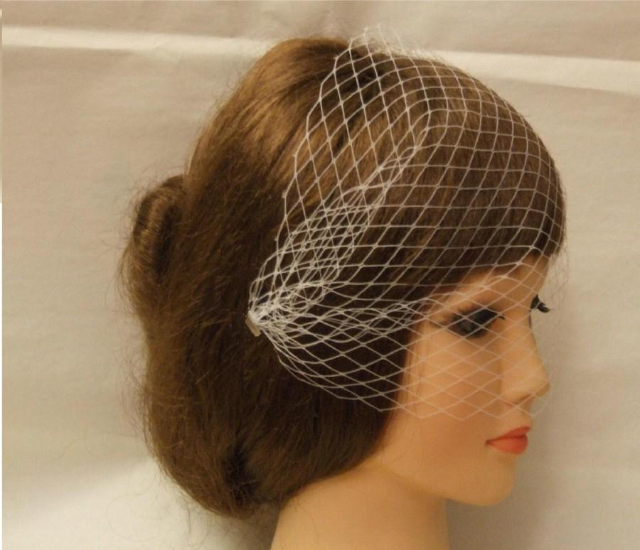 Mariage - 20% OFF Birdcage veil Bandeau Style Blusher veil.9 " Bridal birdcage veil,2 side mini comb French/Russian net White,Ivory Veil.Hair acessory