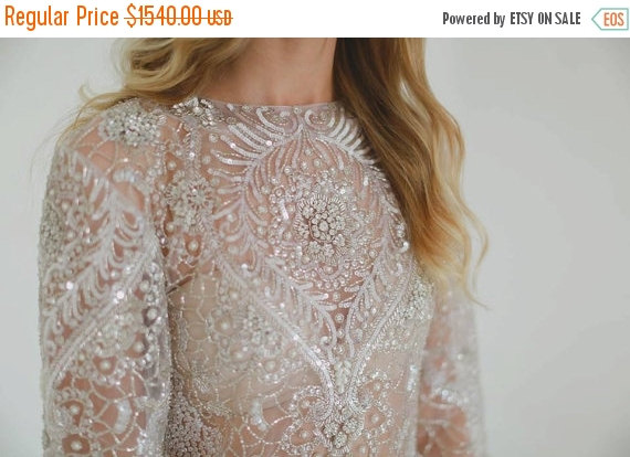 زفاف - 10% OFF EVENT Alexandria - Crystal Hand Embellished Tulle Wedding Gown