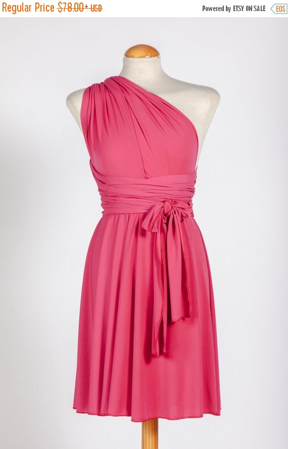 Mariage - 25% Off Black Friday Short pink dress, Short Infinity dress, Fuchsia jersey dress, Infinity Bridesmaid Dress, Infinity Dress short, Pink Bri