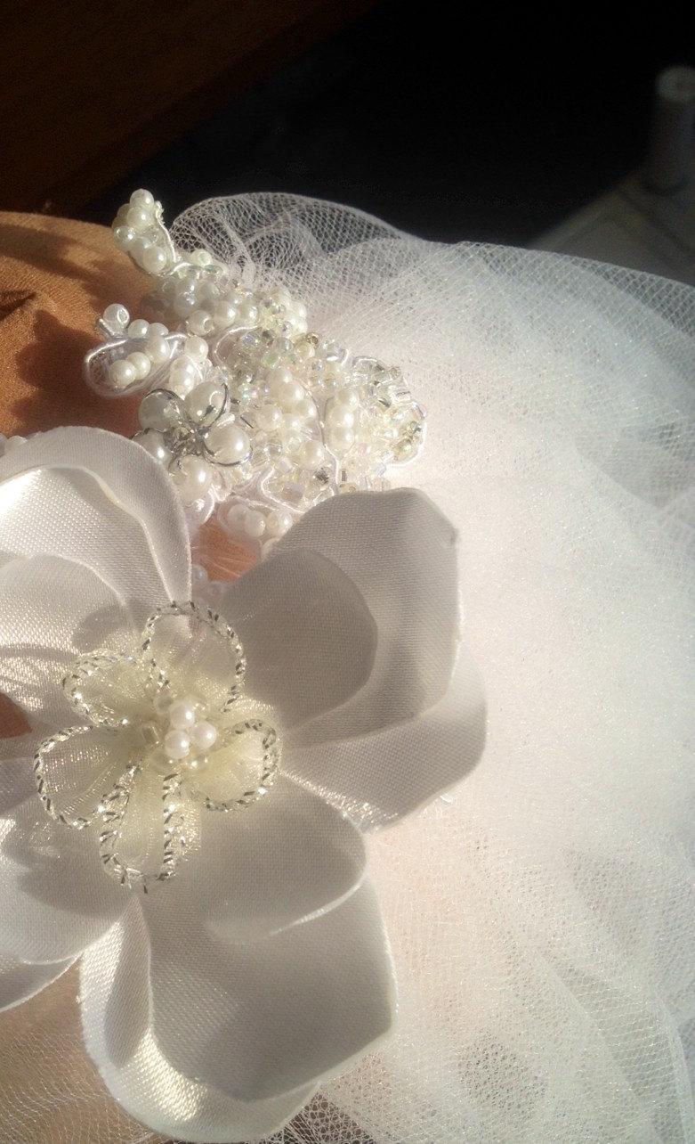 Hochzeit - Audrey Beaded Lace Wedding Veil