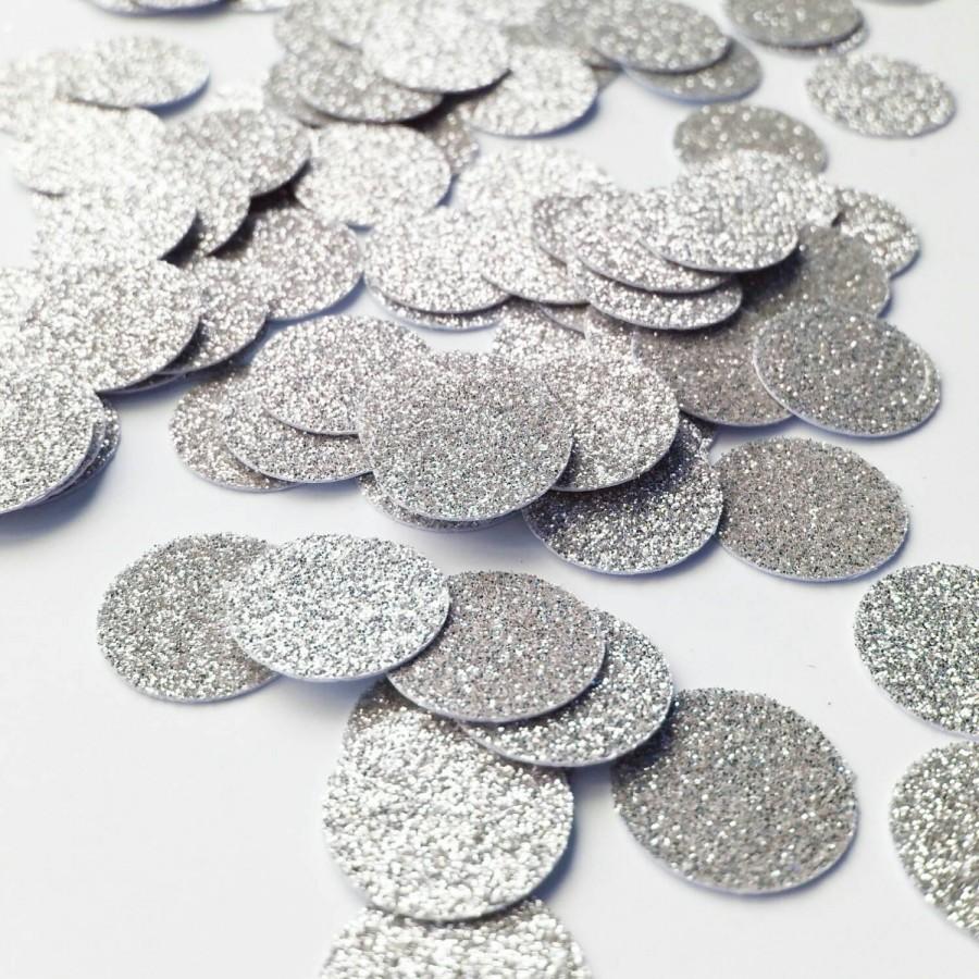 زفاف - Silver Confetti Silver Circle Glitter Confetti Silver Confetti Table Confetti