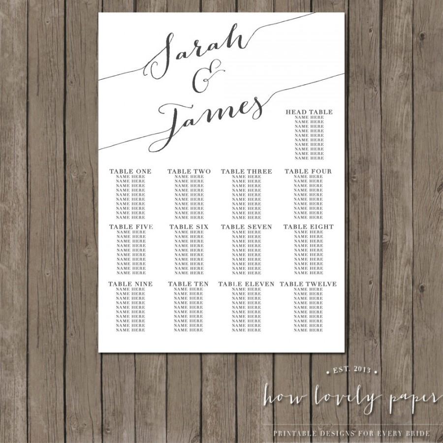 Hochzeit - Printable Seating Chart - the Chloe collection