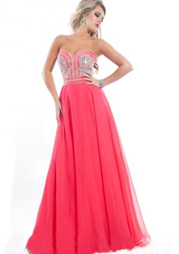 Mariage - 2015 White Sweetheart Floor Length Watermelon Sleeveless Ruched Crystals Chiffon