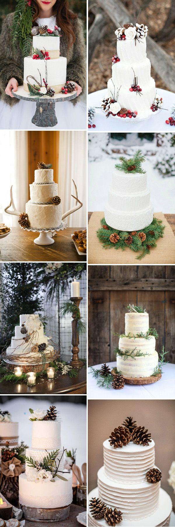 Mariage - 21 Beautiful Wedding Cakes With Winter Touches For 2015