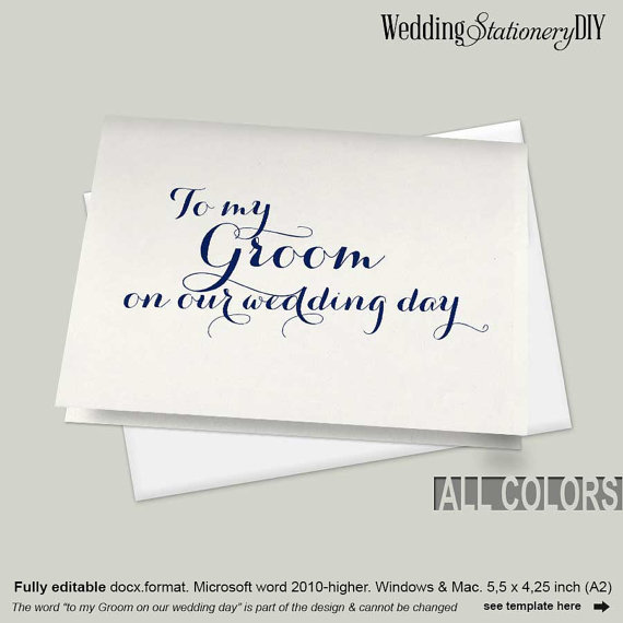Hochzeit - Simple navy to my groom card