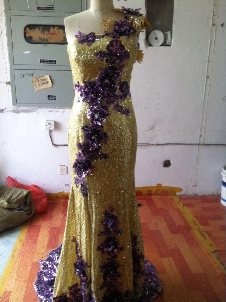 زفاف - Fashion Sparkle High Quality Applique Sequin handmade Luxurious dress Prom Dresses