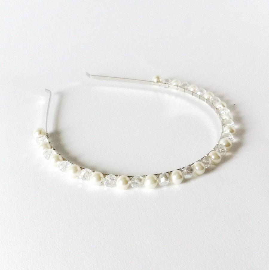 Ivory/White  Pearl Aliceband Headband Wedding Bridesmaid Bridal Hair Accessories 