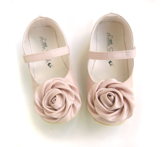 Wedding - Nude Wedding Shoes Baby Girl Shoes Flower Girl Shoes Baby Shoes Toddler Girl Shoes Newborn Shoes Nude Shoe Christening Shoes Champagne Shoes