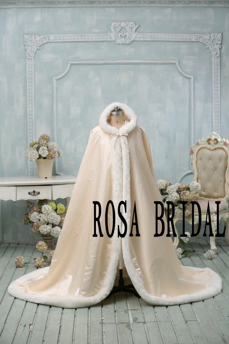 Hochzeit - Wedding Bridal Cloak, Wedding Coat,  Bridal cape Wedding, Winter Bridal Cloak Custom Color