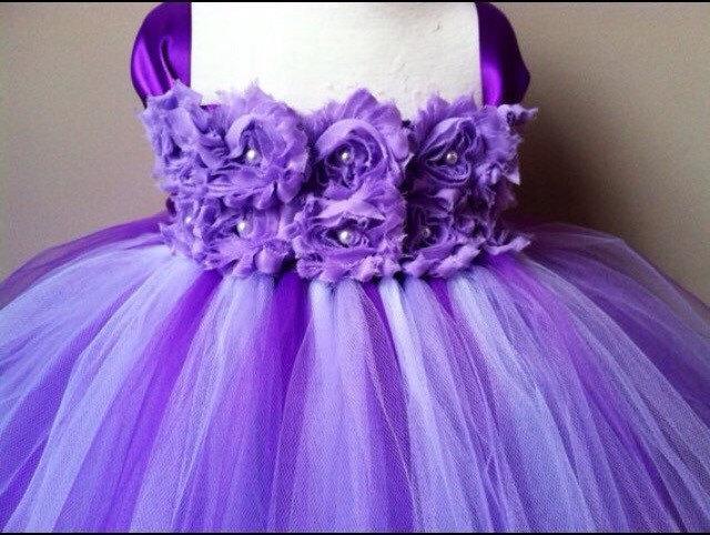 Mariage - Flower girl tutu dress - lavender flower girl dress- purple flower girl dress - spring wedding - summer wedding - flower girl dress