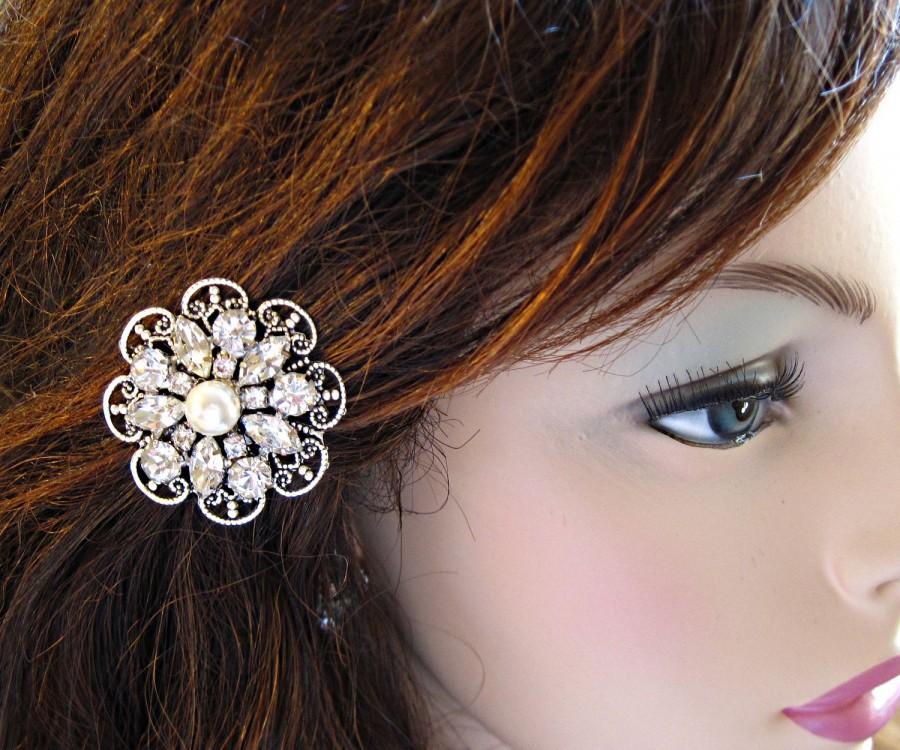 زفاف - Large Hair pins, Pearl bobby pins, Bridesmaid hair Clip, Crystal Hair piece, Vintage Style, Wedding Head Piece, Hair flower