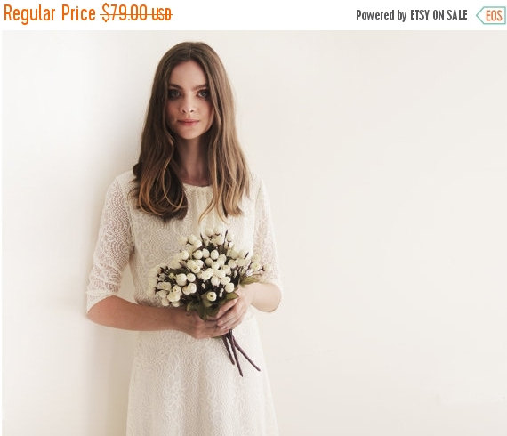 Mariage - Ivory long sleeves lace bridal top , Ivory bridal lace top