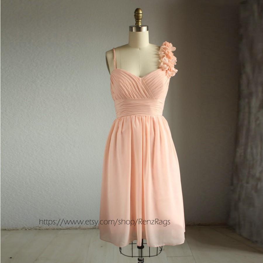 Hochzeit - 2015 Peach Bridesmaid dress, Blush Wedding dress, Prom dress, Party dress, Formal dress, Evening dress, Handmade dress (B020B)-RENZ