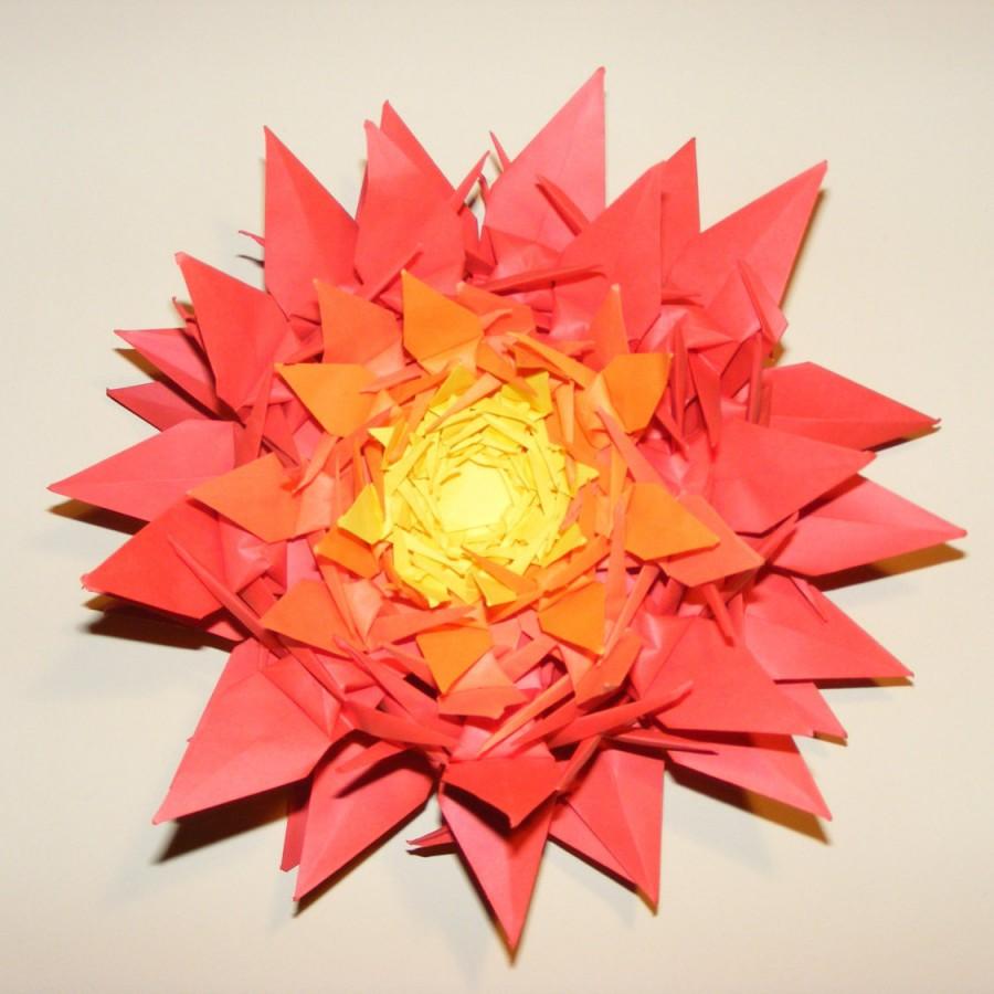 Свадьба - Origami Flower, Origami flower crane for wedding, Wedding decoration origami flower crane, paper flower table decoration, centerpiece