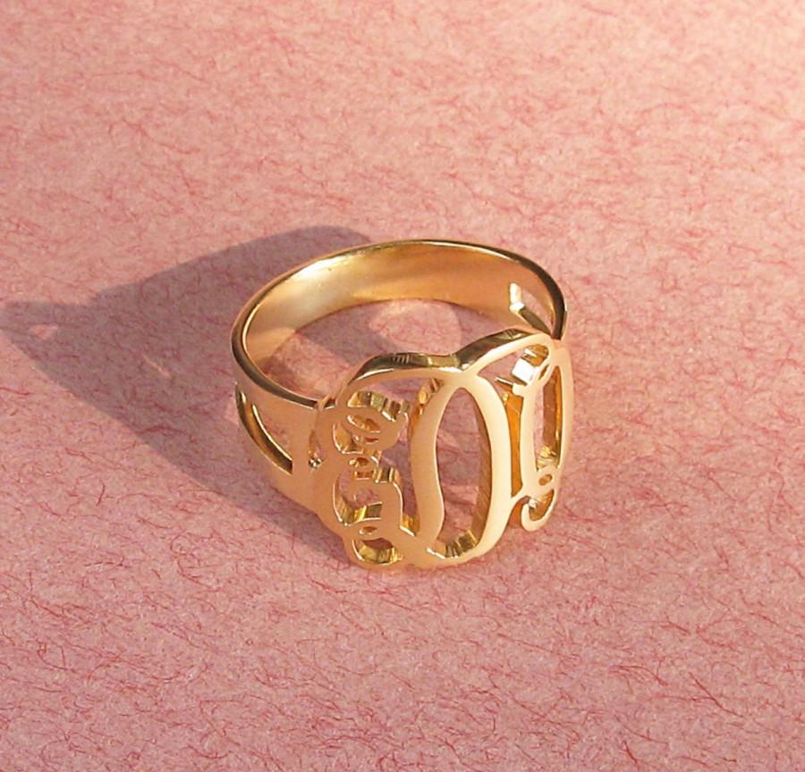 Wedding - SALE 22% OFF -  Silver Monogram Ring - Gold Monogram Ring - Initial Ring Monogram - Personalized Ring Monogram - Monogram Gifts