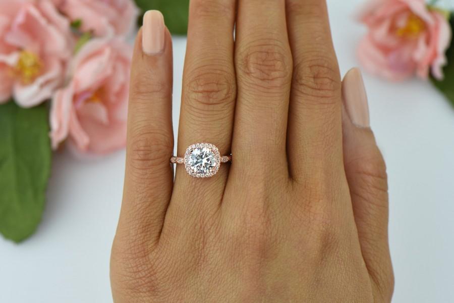 Свадьба - Rose 2.25 ctw Art Deco Wedding Ring, Vintage Style Ring, Man Made Diamond Simulants, Half Eternity Ring, Engagement Ring, Sterling Silver