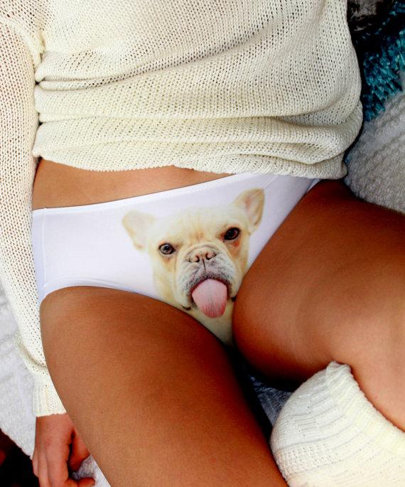 Wedding - Women's Panties with dog face, Bridesmaids gift, Puppies Underwear, Christmas gift, Gift for her