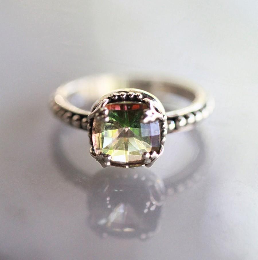 Mariage - Engagement Ring, Wedding Ring, Sterling Silver Ring, Silver Rings, Boho Rings, Gypsy Rings, Unique Rings, Silver Rings Women, Mango Topaz