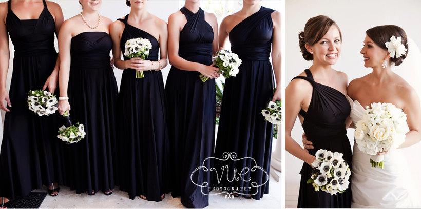black wrap bridesmaid dresses
