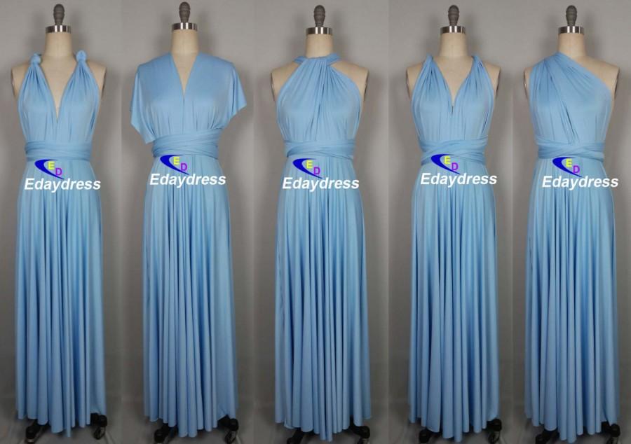 Свадьба - Maxi Full Length Bridesmaid Convertible Wrap Dresses Multiway Long Sky blue Pastel blue Infinity Dress