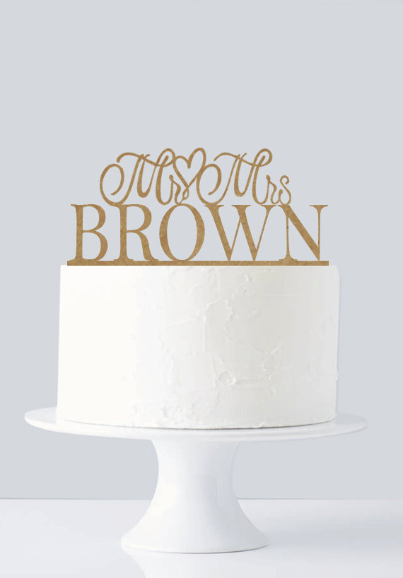 زفاف - Wedding Cake Topper, Mr and Mrs Cake Topper With Surname, Heart Topper,Custom Cake Topper,Rustic Cake Topper, Personalized Cake Topper,A204