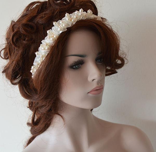 زفاف - Wedding Headband, Bridal Pearl Crown, Wedding Hair Accessory, Bridal Hair Accessories, Vintage İnspired, Headbands for Women